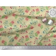 thumbnail image 3 of Soimoi Satin Silk Fabric Leaves & Pink Flower Floral Print Fabric by Yard 42 Inch Wide, 3 of 3