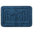 thumbnail image 1 of Alfombras de baño de espuma de memoria REGALWOVEN, con fondo antideslizante, suave, absorbente de agua, de secado rápido, color azul oscuro, 20" x 32", 1 of 6