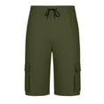 thumbnail image 5 of Mens Cargo Shorts Quickly Dry Drawstring Gym Hiking Shorts with Multi Pockets Summer 3/4 Capri Casual Long Shorts, Gifts for Men, 5 of 6