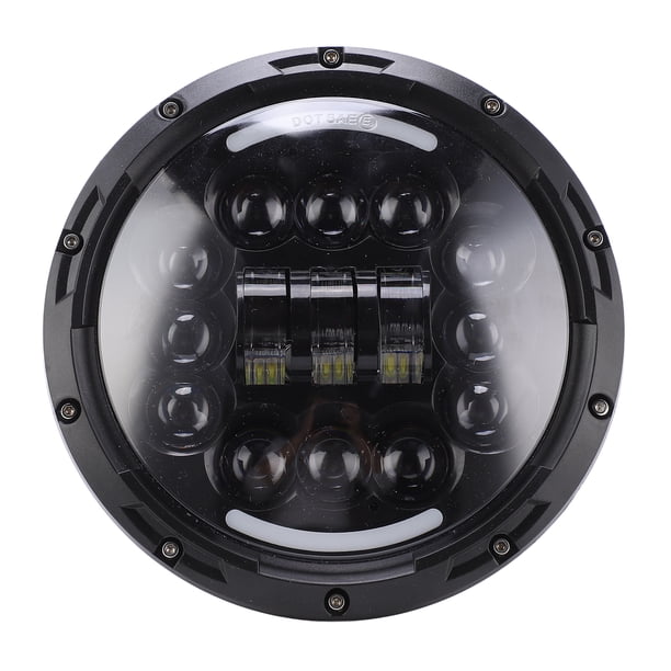 Faro delantero para motocicleta, 7 pulgadas, 12 LED, faro delantero para motocicleta, faro delantero para motocicleta redondo, estética elegante