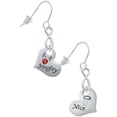 thumbnail image 1 of Delight Jewelry Silvertone Naughty or Nice Heart with Crystals Silver tone Infinity French Earrings, 1 of 4