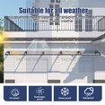 thumbnail image 4 of Window Awning with Drainage Sink, ABS Bracket & Solid Polycarbonate Endurance Panel, All-Weather Protection for Front Door, Window, Patio (32*40), 4 of 8