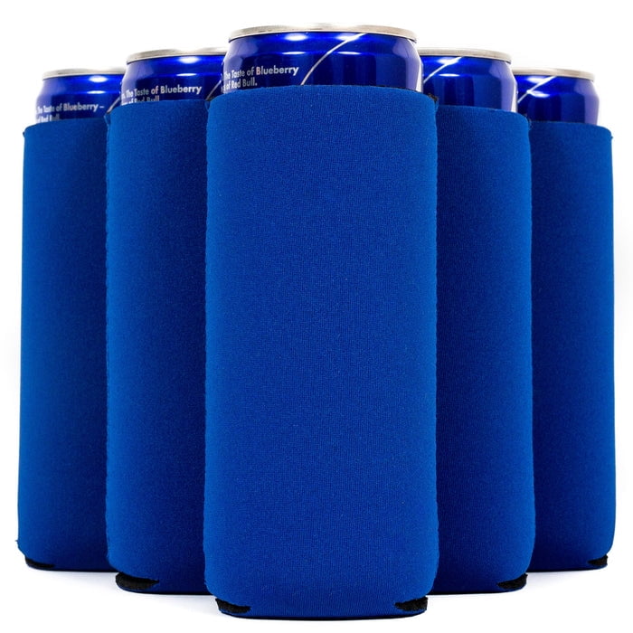 QualityPerfection Slim Can Coolers Blank 4mm Neoprene Can Holder 12 fl oz 24 Pack, Royal Blue