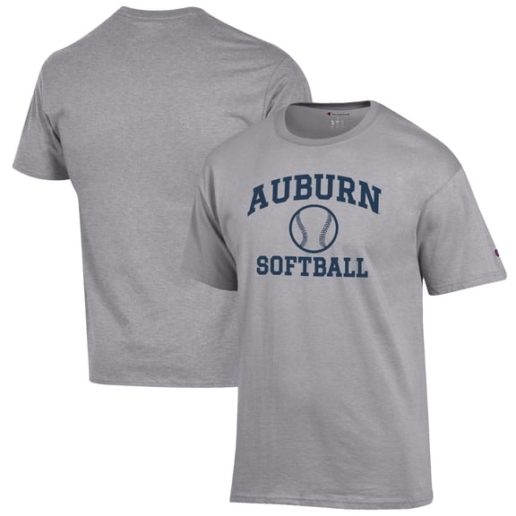 Men's Champion Gray Auburn Tigers Softball Icon T-Shirt