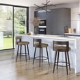 thumbnail image 5 of Home Square 2-Piece 30.5" Polyurethane Swivel Bar Stool Set in Khaki Beige/Brown, 5 of 5