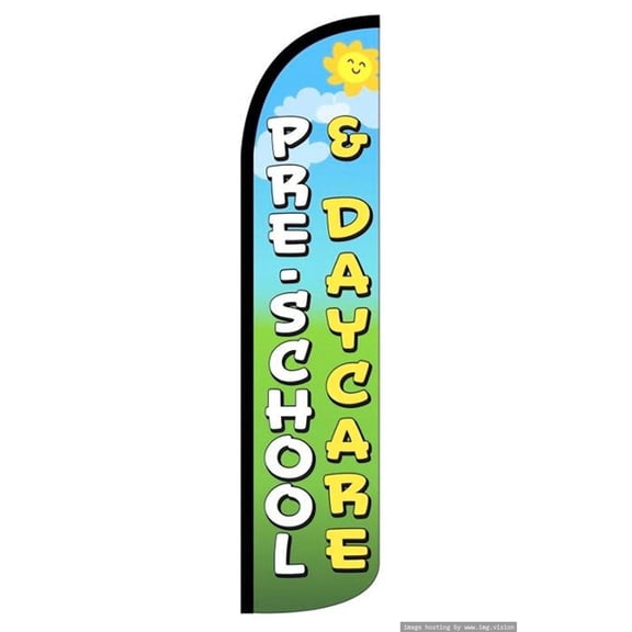 PRE SCHOOL & DAY CARE Windless Flag (Hardware Not Included) |Advertisement /Business Flags | Feather Flag |
