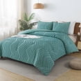thumbnail image 6 of Grayish Teal Twin/Twin XL Comforter Set, Twin Bed Comforter for College Dorm Girls Boys Kids Boho Soft Warm Cute Comforter, 2 Pieces Aesthetic Chevron Bohemian Bedding Set, 6 of 7