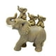 thumbnail image 4 of 3 Elefantes Bebés Montando una Estatua de Elefante Escultura de Escritorio Adorno de Resina Animal Amarillo profundo, 4 of 8