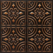 205 - Wrought Iron 2 ft. x 2 ft. PVC Glue-up Ceiling Tile in Antique Copper (4 Sq.ft) - 1 Piece