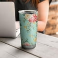 thumbnail image 4 of 20 Oz Pioneer Flower Coffee Tumbler Double Wall Insulated Stainless Steel Water Bottle | Metal Reusable Thermoses Flask with Cup Cap | Leak & Sweat Proof with Anti-Dust Lid, 4 of 7