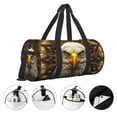 thumbnail image 5 of Haiem Vintage Pattern Bald Eagle Pattern Gym Bag for Women Men, Waterproof Travel Duffel Bags, Personal Item Travel Bag Weekender Bag with Shoes Compartment & Wet Pocket, 5 of 8