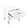 thumbnail image 3 of Pemberly Row Commode Standard à 3 Tiroirs en 2 Pcs et Table de Nuit 1.0 en Blanc, 3 of 13