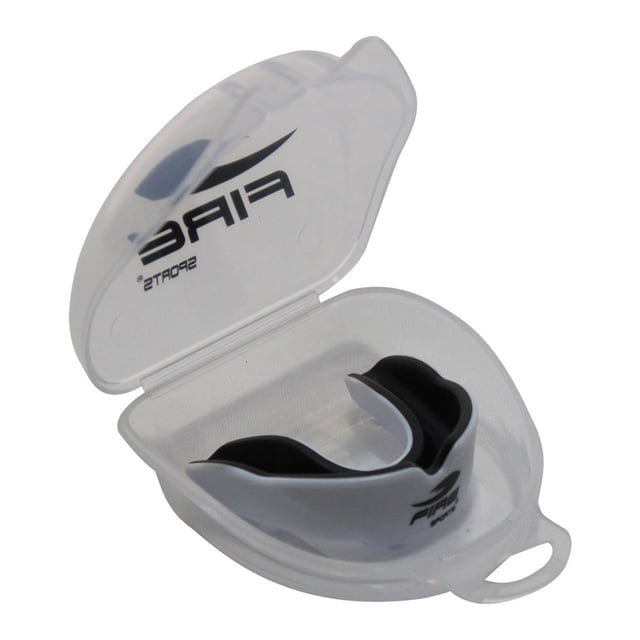 Protector Bucal Deportivo Fire Sports Blanco Negro Mediano Bucal Sencillo