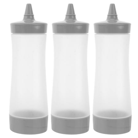 

NUOLUX 3pcs Plastic Squeeze Condiment Bottles Squirt Sauce Dispensers BBQ Accessories for Ketchup Mustard Jam
