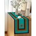 thumbnail image 5 of Village Stars Table Runner, Turquoise Western Texas Star Wheat Ears Cotton Linen Kitchen Table Decoration Washable Dining Tabletop Runners for Home Party Decor 18x72 Inches, 5 of 9