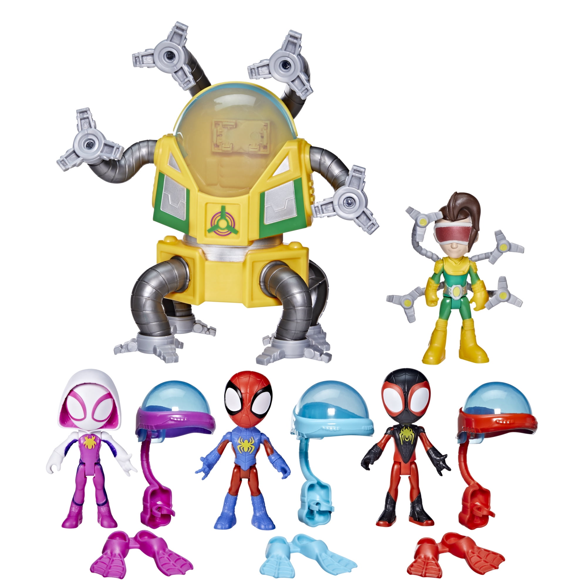 Marvel Spidey and His Amazing Friends Underwater Webs Adventure Playset, 4 Action Figures