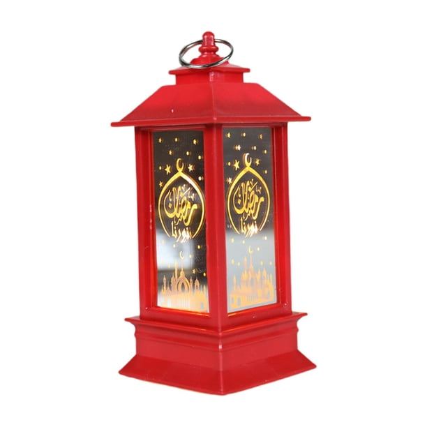 Luces LED Ramadan Torre Eid Mubarak Festival islámico de escritorio linterna Ramadan regalos estrellas lámpara Rojo S Soledad Linterna colgante