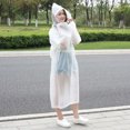 thumbnail image 4 of OULII 2Pcs Portable Transparent Raincoat for Adults with Hood Lightweight Waterproof Eva, 4 of 5