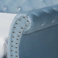 thumbnail image 6 of Baxton Studio Abbie Light Blue Velvet Upholstered and Crystal Tufted Twin Daybed with Trundle, 6 of 12