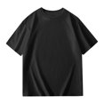 thumbnail image 5 of Girls Shirts Size 11-12 Short Sleeve Casual Round Neck Fashion Cute Print T-Shirt Soft and Comfortable Oversized Pullovers(Solid, A01-Black, 11-12 Years), 5 of 6