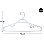 Mainstays Extra Large Heavy Duty Plastic Clothing Hangers, 3 Count, Adult, White