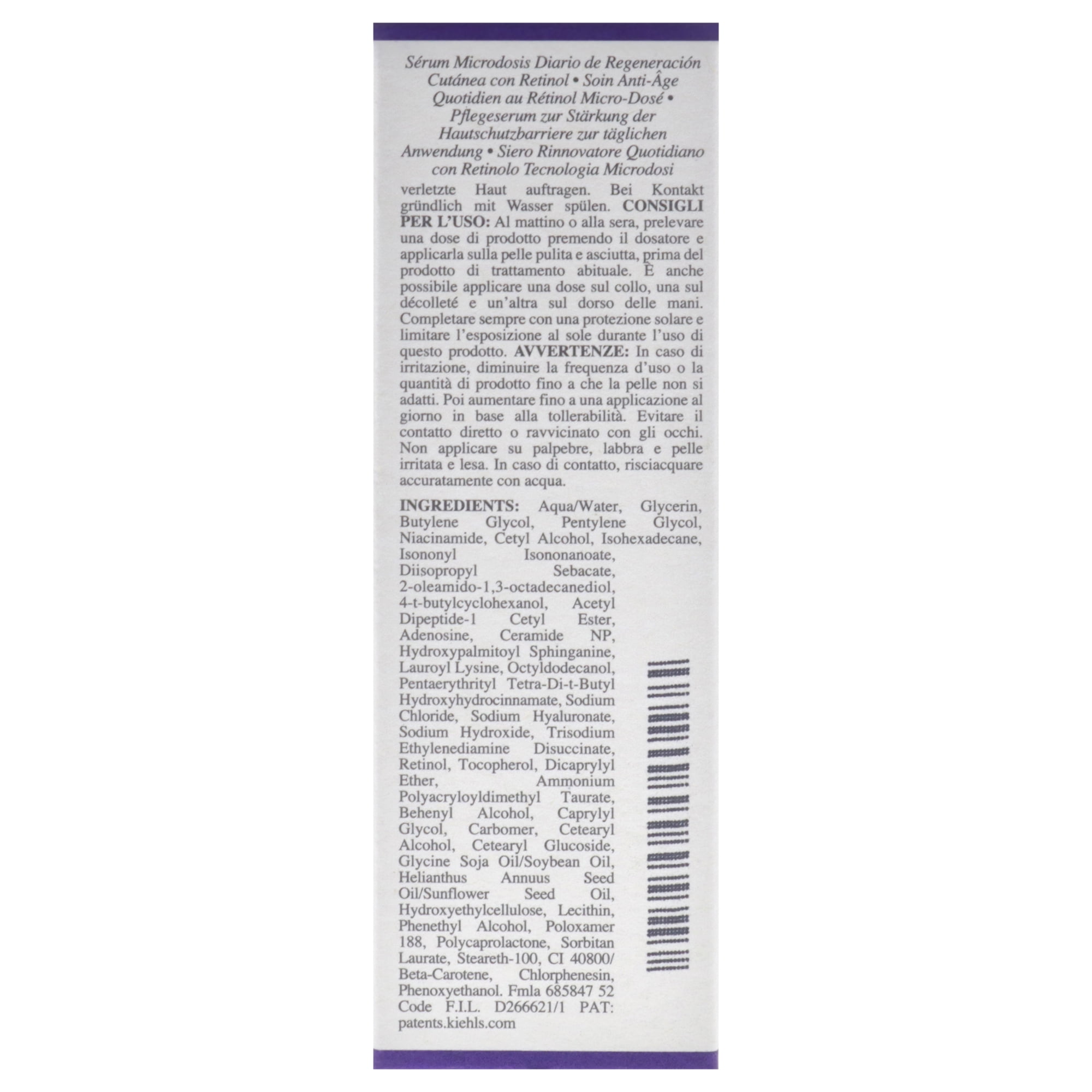 Kiehl's All Skin Micro-Dose Anti-Aging Retinol Serum with Ceramides and Peptide 1oz