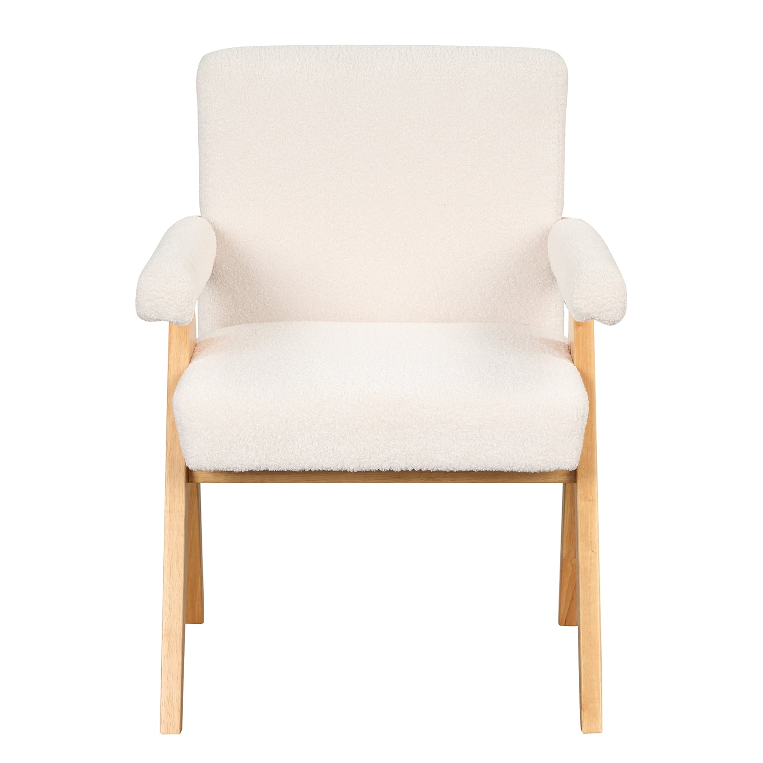 Kadyn Modern Arm Chair Set of 2, Altay Velvet Accent chairs with arm pads, Upholstered Armchair for Living Room Bedroom, White