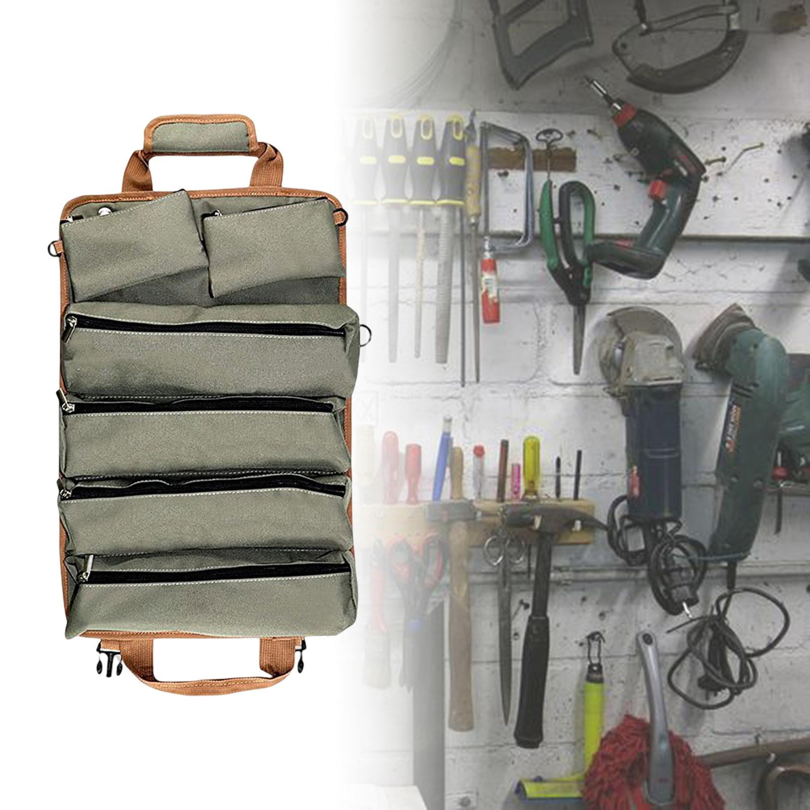 Oxford Cloth Tool Pouch Roll up Multifunctional Case Large Capacity with Zipper Carry Case Maintenance Tool Bag for Gifts