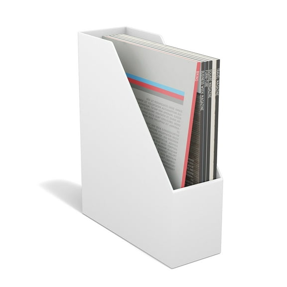 Staples TRU RED Plastic Magazine File White TR55280