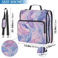 thumbnail image 3 of Water-Resistant 3-Ring Binder Organizer with Multiple Pockets Zipper Binder Bag for Office Pale Pink Marine Creatures, 3 of 8