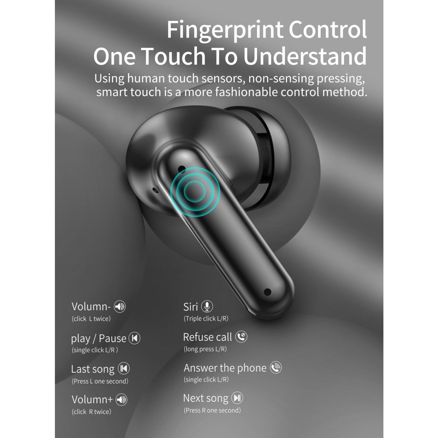 Teetheory Wireless Earbuds, Bluetooth 5.3 Headphones with 50H Playtime, LED Digital Display, HiFi Stereo Earphones with Touch Control for Calls, Sports