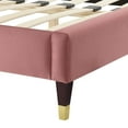 thumbnail image 6 of Platform Bed Frame, King Size, Pink, Velvet, Mid Century French Bedroom, Modern Contemporary Boutique HB35467, 6 of 12