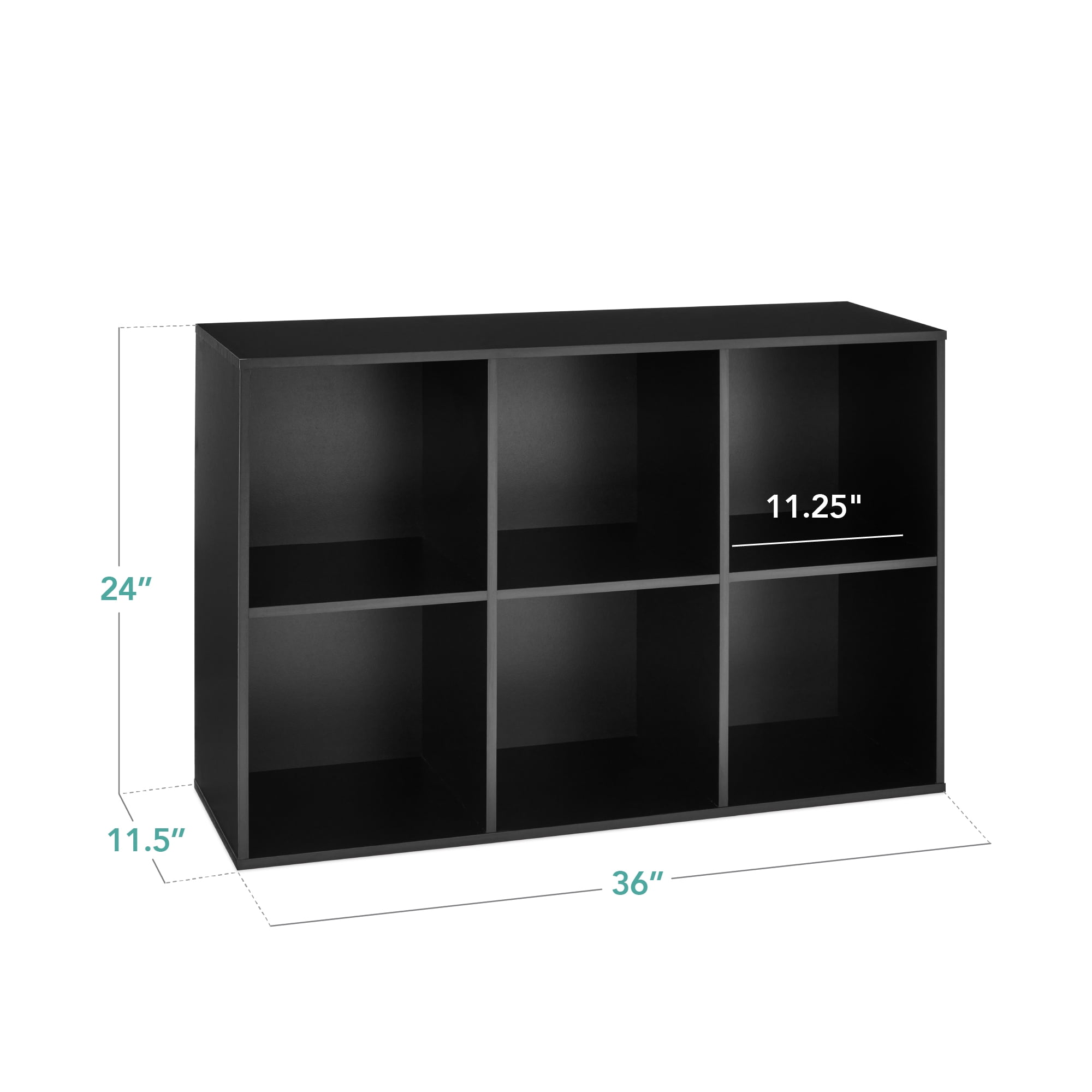 Best Choice Products 6-Cube Bookshelf, 11in Display Storage System, Organizer w/ Removable Back Panels - Black