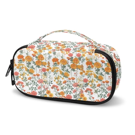Jiueut Colorful Flower Insulin Storage Bag Diabetic Care Organizers & Travel Kits Small Insulated Bag for Medicine Storage Zipper Bags for Organizing Lightweight Insulin Pouch