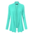 thumbnail image 1 of MBJ WSK904 Womens Open Front Draped Knit Shawl Cardigan S MINT, 1 of 3