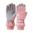 thumbnail image 4 of Guantes de invierno con forro polar, térmicos, antideslizantes y cómodos para esquiar en la nieve. mujeres rosadas, 4 of 9