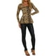 thumbnail image 2 of INSPIRAR CHIC Blusas de Mujer Estampadas con Cuello Redondo y Mangas Largas Peplum XS Albaricoque-Tigre, 2 of 6