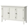 thumbnail image 6 of May in Color 3-Door Buffet Cabinet with Storage, Bohemian Sideboard with Adjustable Shelves, Wood Credenza Cabinet, Console Table for Bedroom, Living Room, Dining Room, Hallway, Grayish-White, 6 of 8