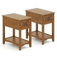 thumbnail image 5 of Gymax Set of 2 Contemporary Side End Table Compact Table w/ Drawer Nightstand Tawny, 5 of 6