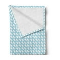 thumbnail image 2 of Baby Soft Flannel Fleece Throw Blanket, Diagonal Footprint Pattern Newborn Children Themed Illustration Happy Moments, Cozy Plush for Indoor and Outdoor Use, 70" x 90", Pale Blue White, by Ambesonne, 2 of 5