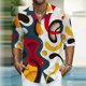 thumbnail image 1 of Camisa informal para hombre con botones de solapa y gráficos en alta definición, material suave y saludable, nueva camisa de traje para hombre 2024, 1 of 6