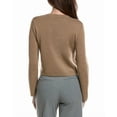 thumbnail image 2 of Bruno Magli womens  Merino Wool Cropped Crewneck Jacket, xs, Tan, 2 of 3