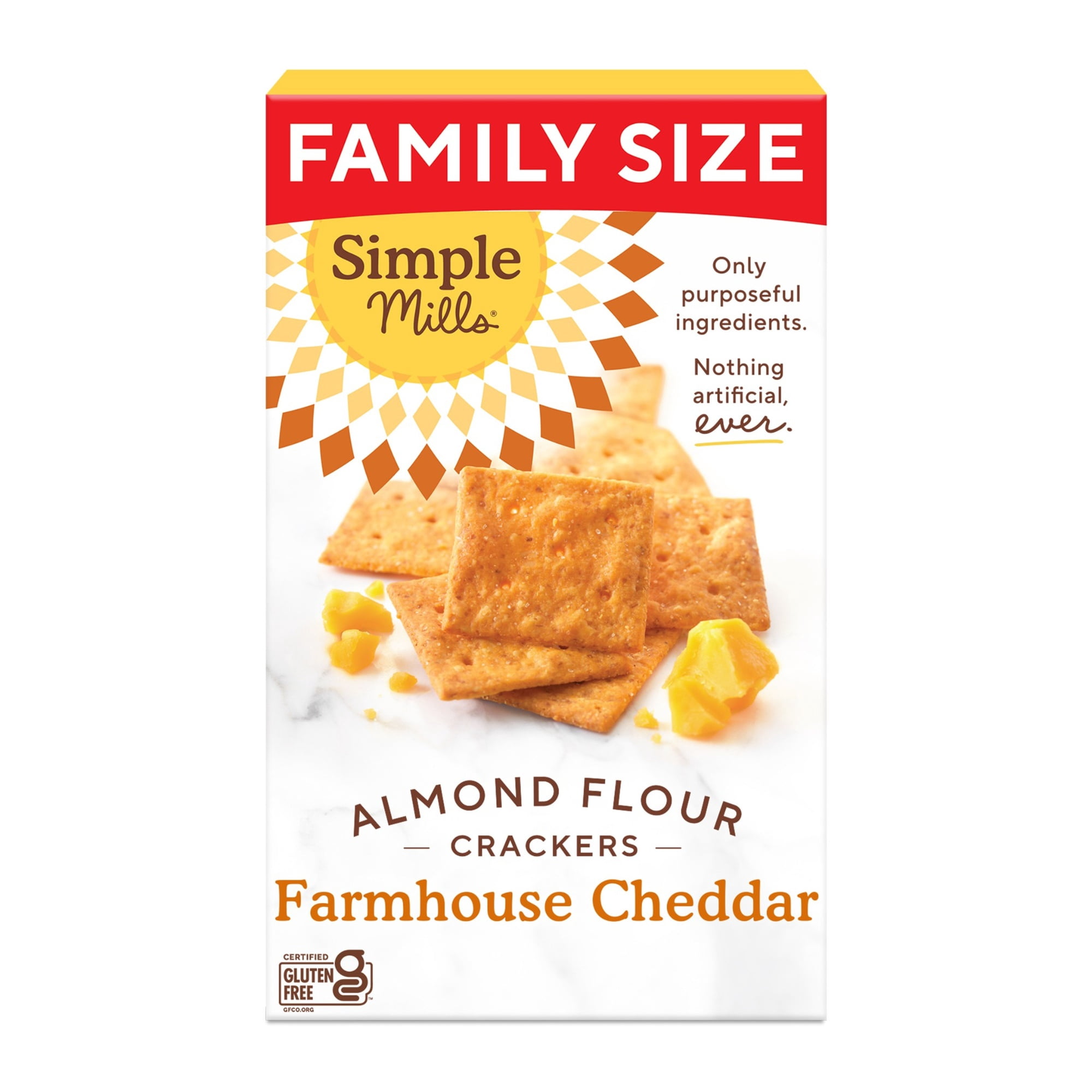 Simple Mills Farmhouse Gluten-Free Cheddar Almond Flour Crackers 7 oz
