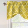 thumbnail image 5 of Tie Up Valances for Windows, Yellow Morocco Adjustable Valance Curtains Window Treatment for Living Room, Bohemia Nation Abstract Geometric Motifs Rod Pocket Kitchen Curtains & Drapes 60x18 Inch, 5 of 9
