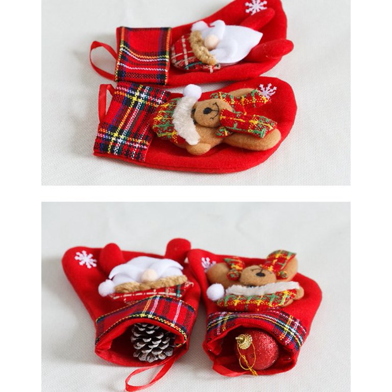 4 Christmas Stockings,15 Christmas Holiday Stockings with Christmas  Snowman Santa Reindeer Bear Christmas Stockings Set Gift and Treat Bag for  Favors and Decor…