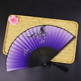 thumbnail image 4 of DFC Handheld Paper Fans Set Folding Fan For Room Living Room Dancing Decoration Polyester Fabric Wooden Craft, 4 of 4