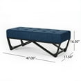 thumbnail image 2 of GDF Studio Modern Elegant Button-Tufted Ottoman Bench with Bentwood Frame, Navy Blue, 2 of 5