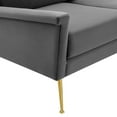 thumbnail image 3 of Modway Chesapeake Modern Performance Velvet Sofa in Gold and Gray, 3 of 8