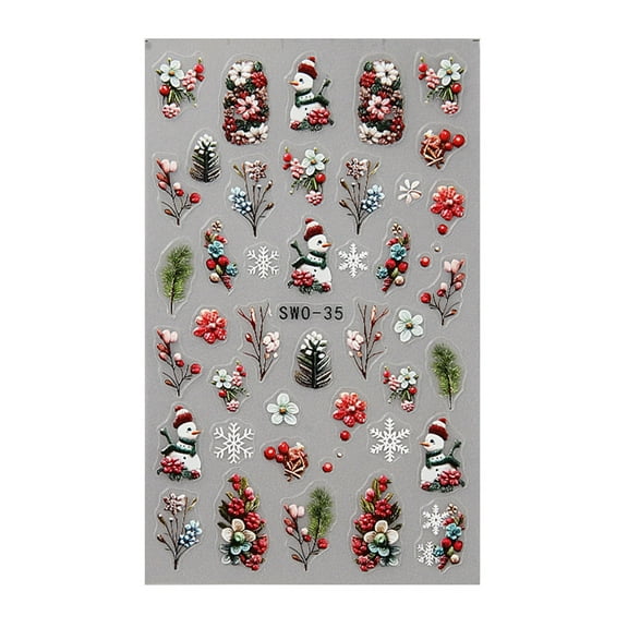 Christmas Nails Art Stickers For Easy Festival Manicure Nails Art Decoration For Holiday Parties And Everyday Use