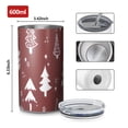 thumbnail image 4 of 20oz Coffee Tumblers Red Christmas Tree and Star Pattern Stainless Steel Vacuum Insulated Travel Tumbler Coffee Cups Mug with Lid and Straw with Cleaning Brush for Cold & Hot Drinks, 4 of 5